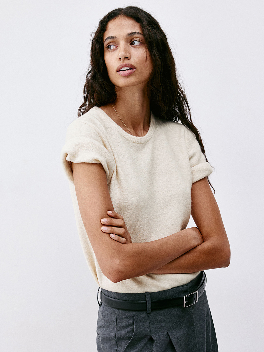 

H&M Women Knitted Sweater, Cream