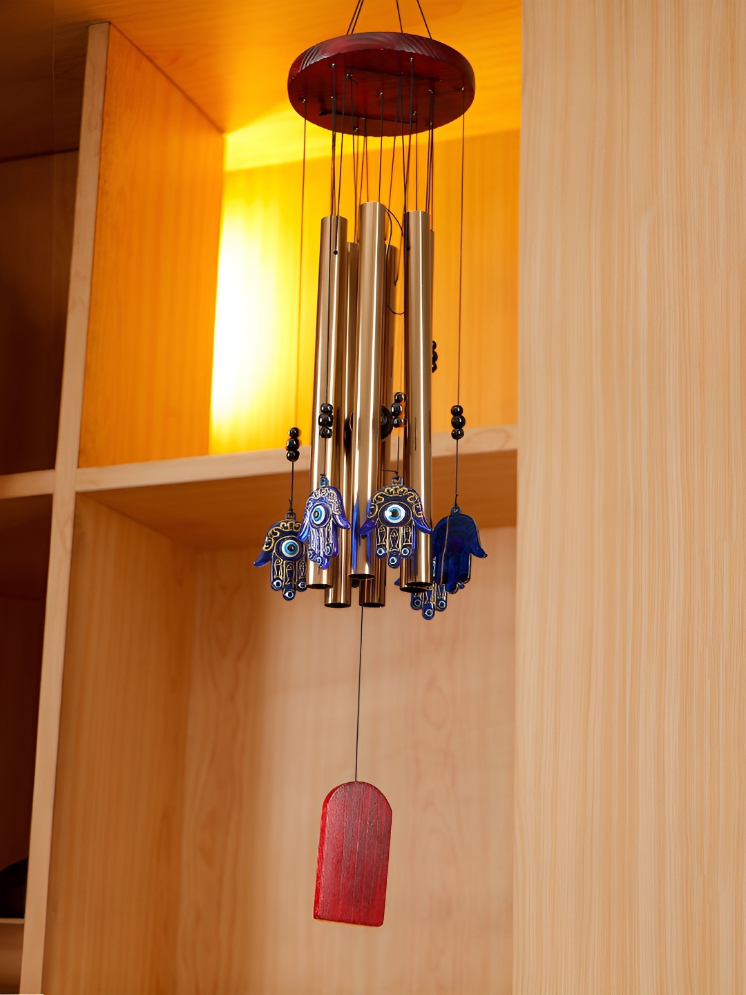 

Archies Blue & Brown Metal Evil Eye Charm Wind Chime