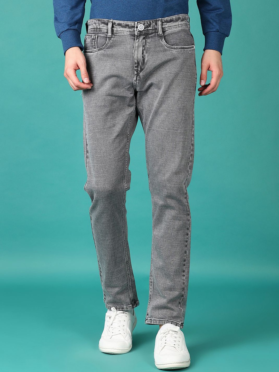 

V-Mart Men Cotton Light Fade Stretchable Casual Jeans, Grey