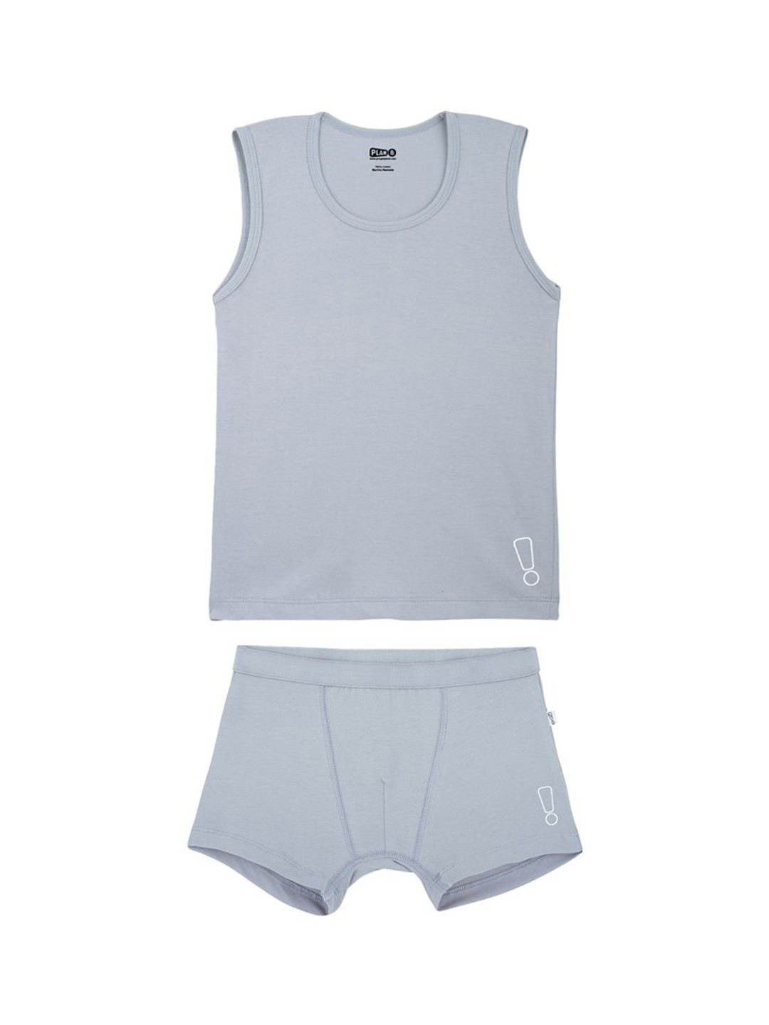 

You Got Plan B Boys Cotton Undershirt Vest With Trunks, Grey