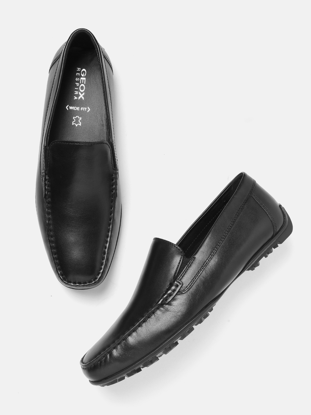 

Geox Men U Kosmopolis +Grip W B Leather Loafers, Black