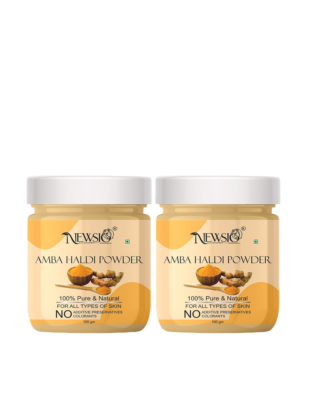 

Newsio Set Of 2 100% Pure & Natural Amba Haldi Powder- 100 g Each, Yellow