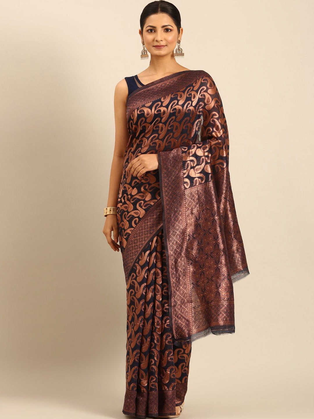 

Mitera Woven Design Designer Saree With Blouse Piece, Black