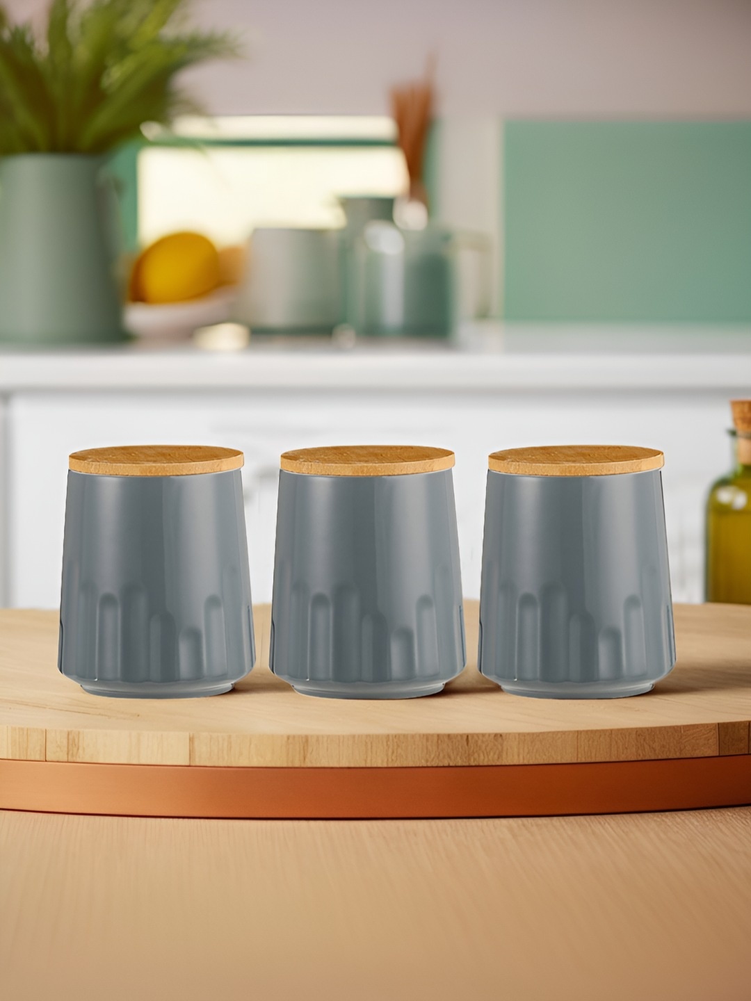 

The Better Home Grey & Brown 3 Pieces Ceramic Core Containers 280 ml