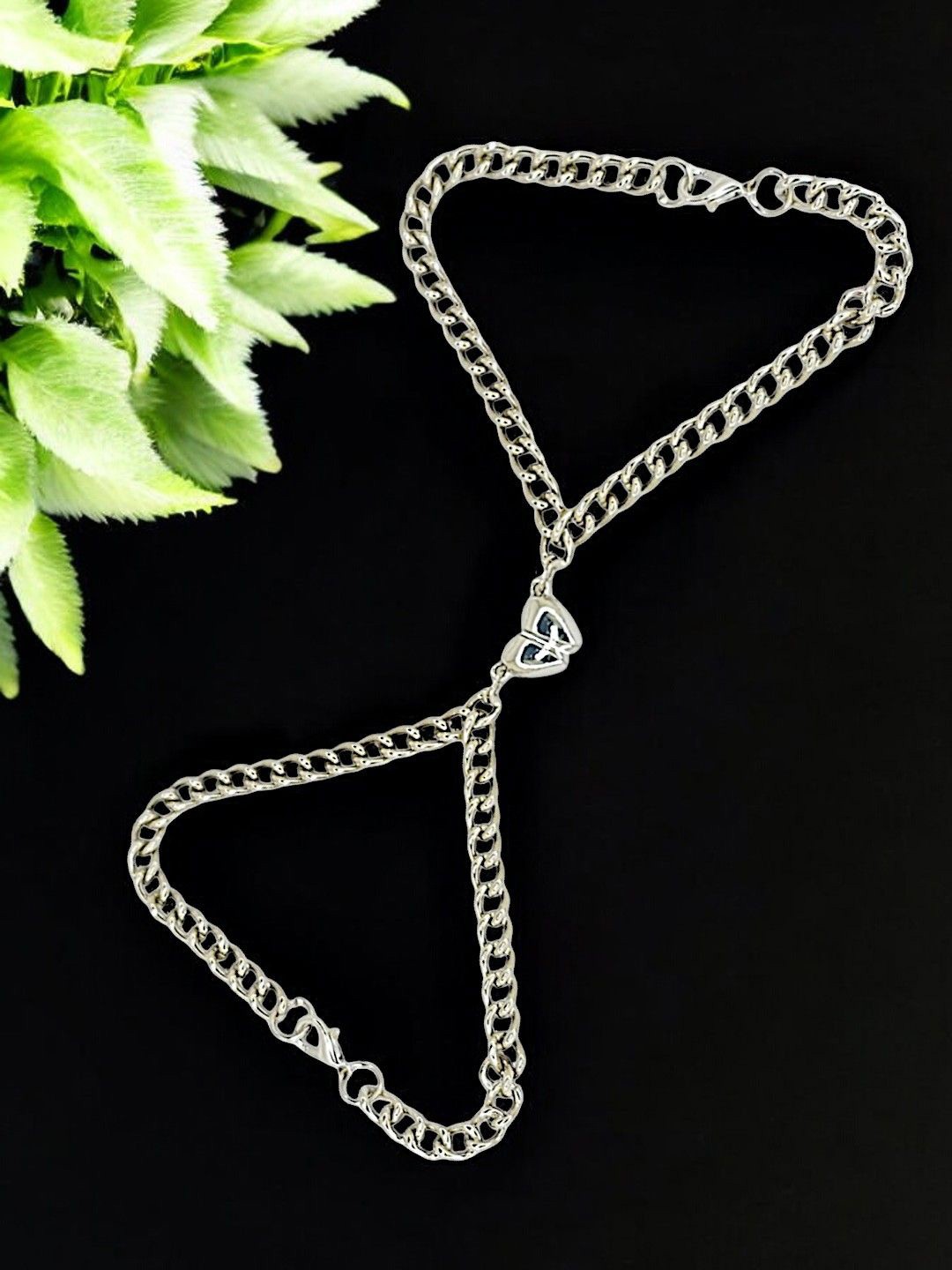 

9blings Unisex Set Of 2 Silver-Plated Link Bracelets