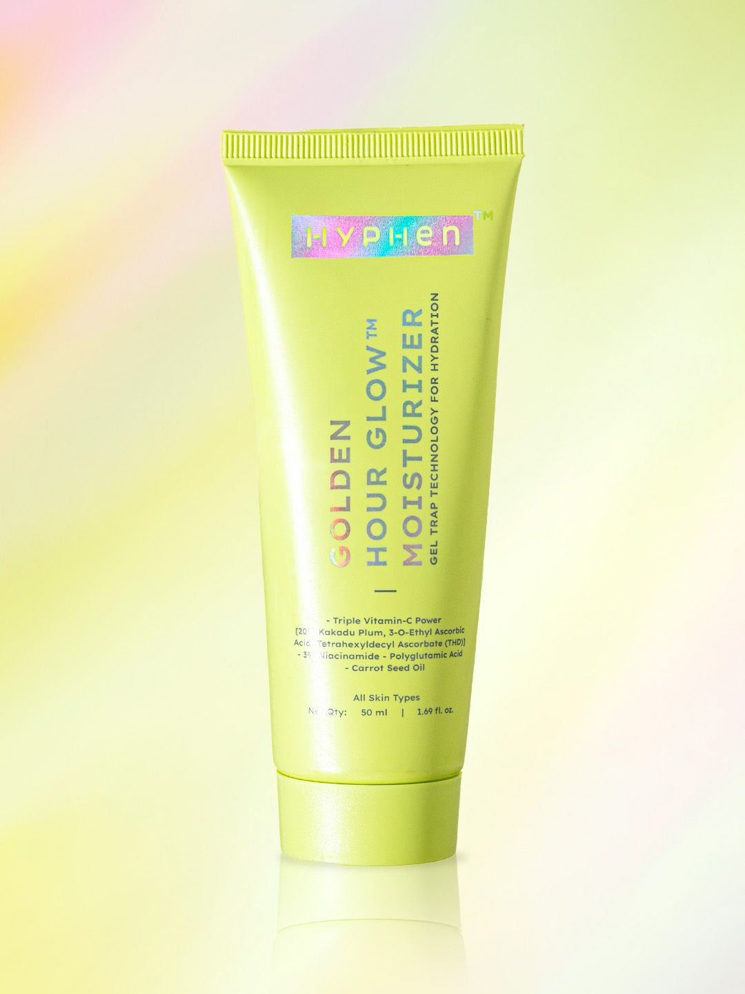 

Hyphen Golden Hour Glow Moisturizer with Triple Vitamin C Power - 50 ml, Lime green