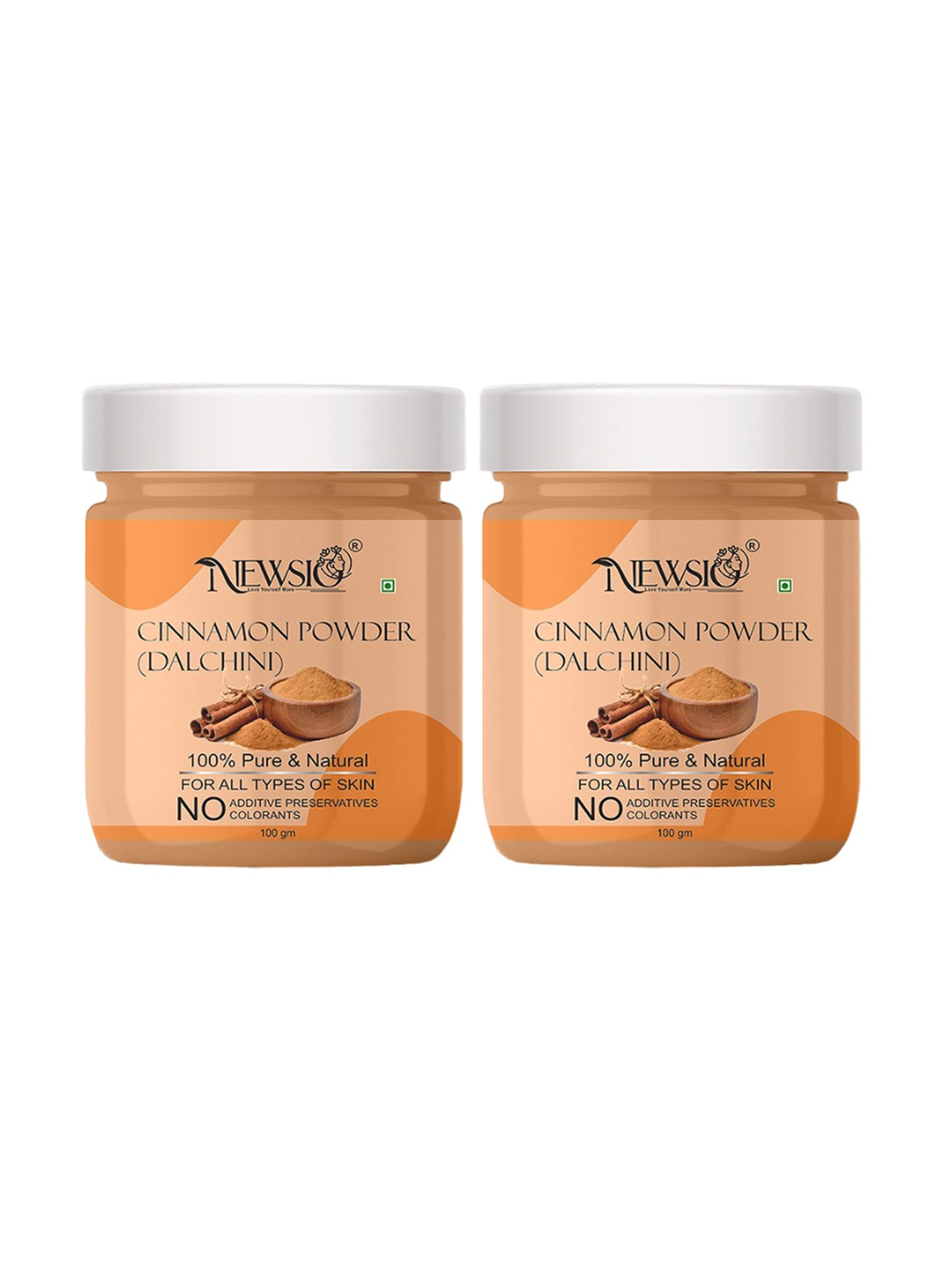 

Newsio Set Of 2 100% Pure & Natural Cinnamon Powder Mask- 100g Each, Brown