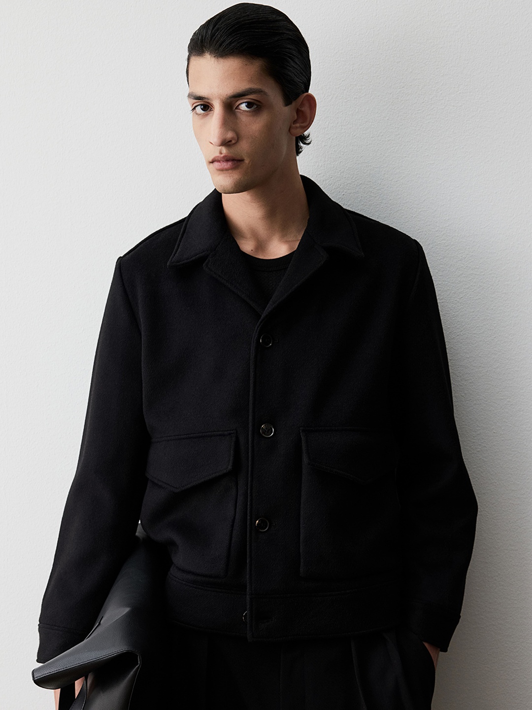 

H&M Wool-Blend Jacket, Black