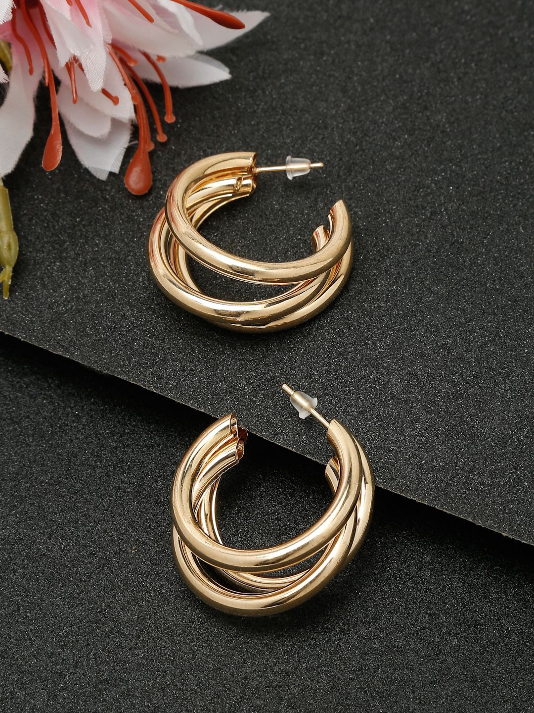 

YouBella Gold-Plated Contemporary Hoop Earrings