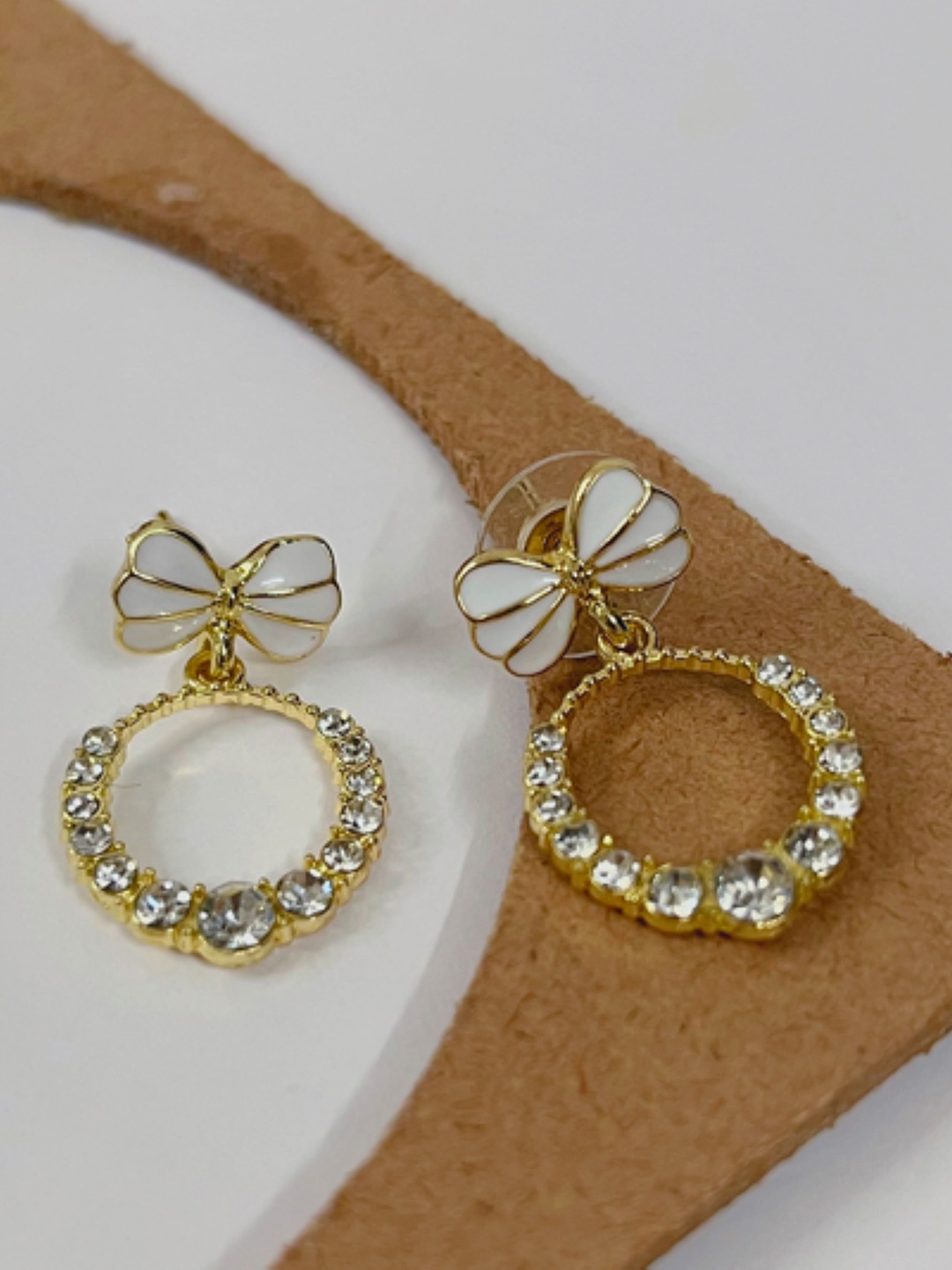 

SUBHAGALANKAR Gold-Plated Stone Studded Drop Earrings