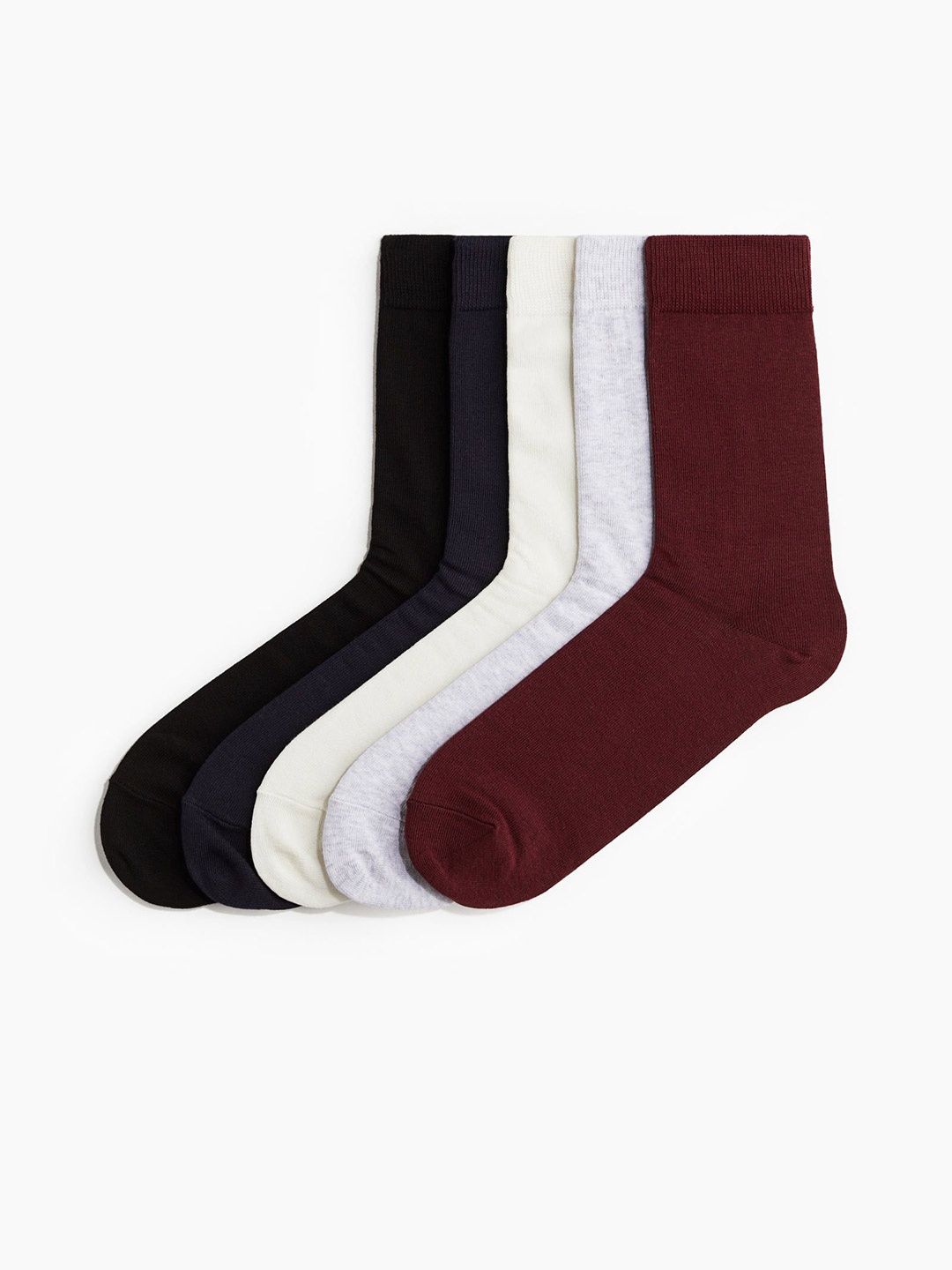 

H&M Men Pack Of 5 Socks, Maroon