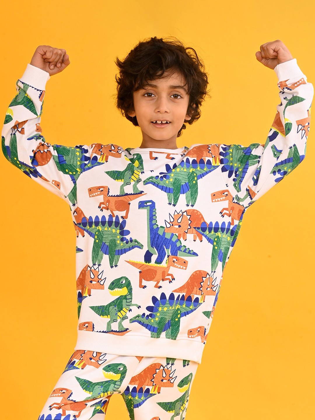 

Anthrilo Boys Printed Pullover Round Neck Sweatshirt, White
