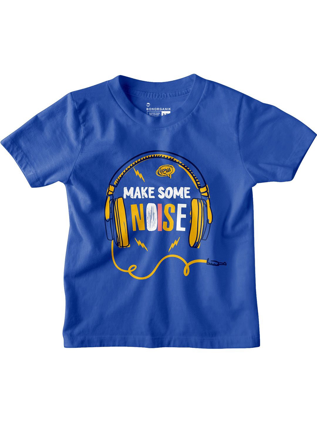

BonOrganik Boys Graphic Printed Round Neck Cotton T-shirt, Blue