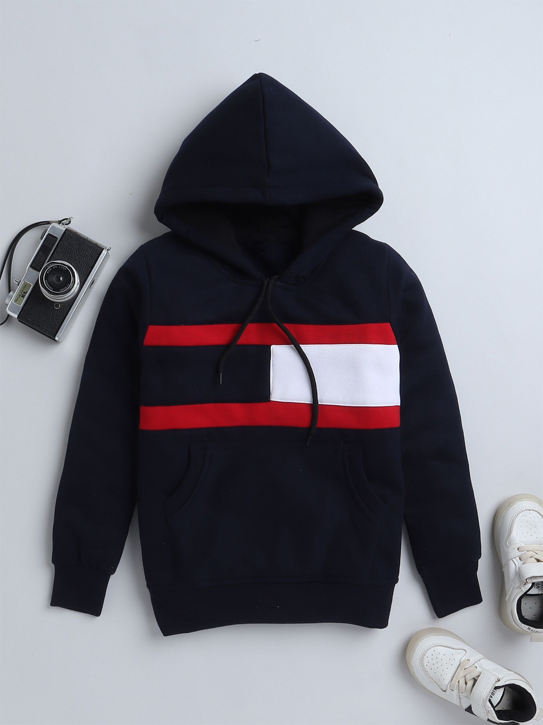 

BAESD Boys Hooded Pullover Cotton Sweatshirt, Navy blue