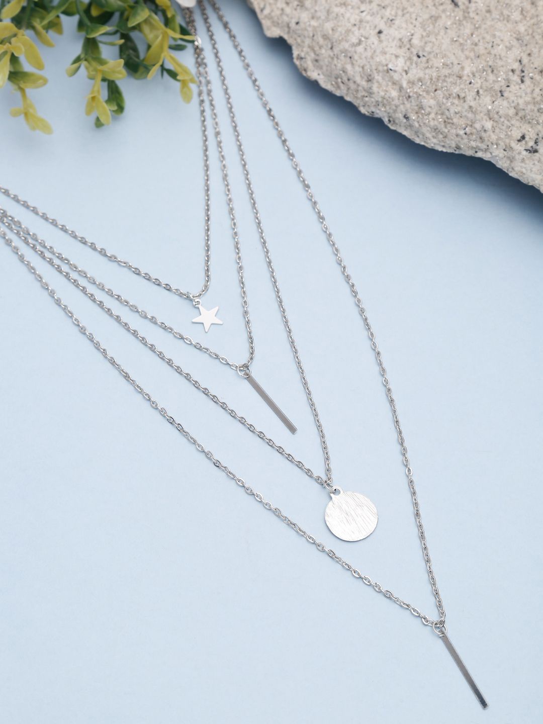 

YouBella Silver-Plated Layered Necklace