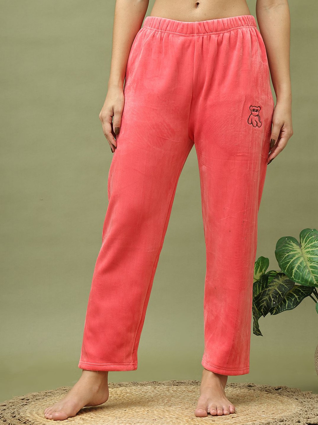 

TAG 7 Women Mid Rise Winter Lounge Pants, Pink
