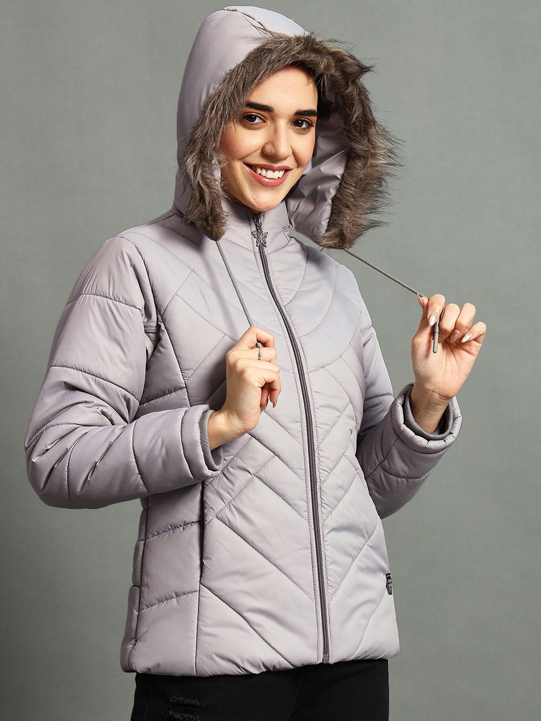 

VERO AMORE Women Hooded Solid Casual Parka Jacket, Grey