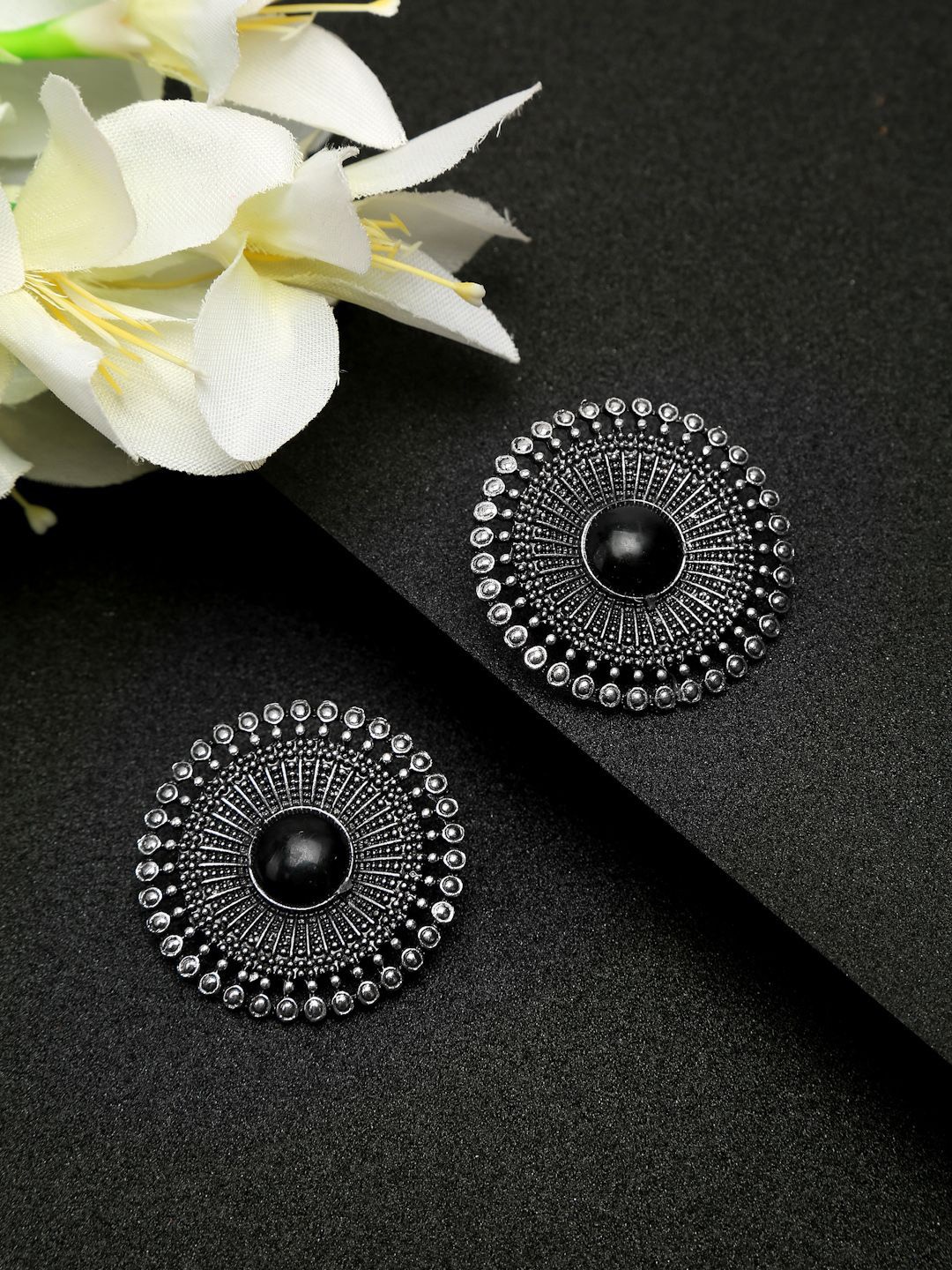 

YouBella Silver Plated Contemporary Drop Earrings