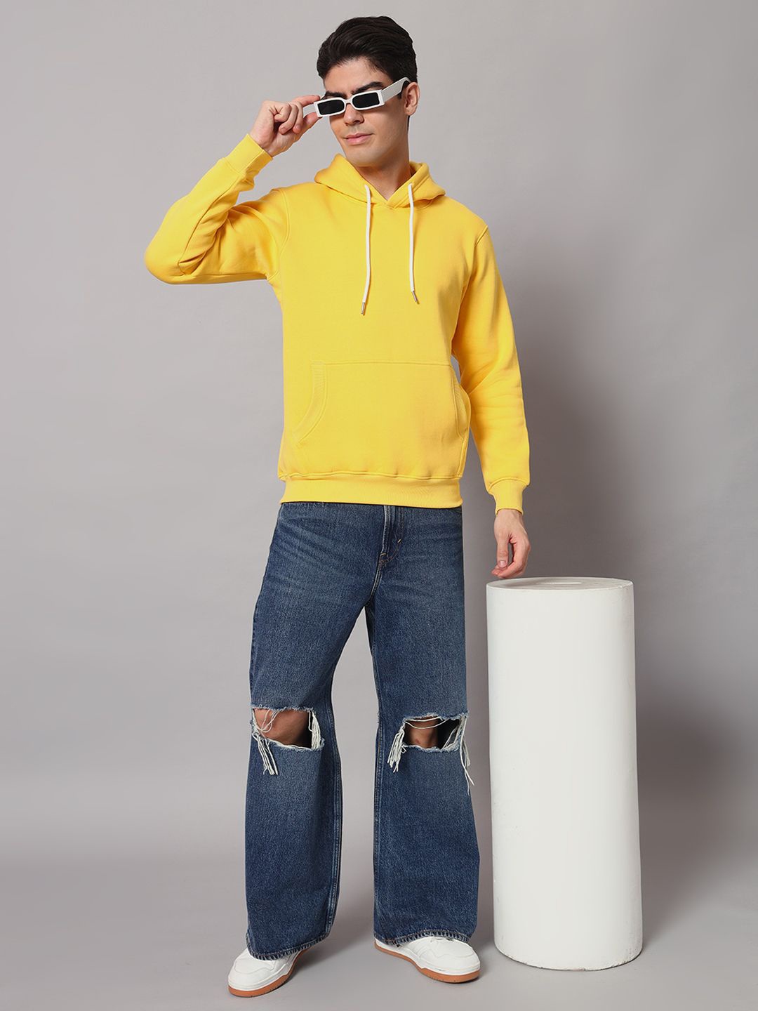 

Obaan Men Hooded Winter Sweatshirt, Yellow