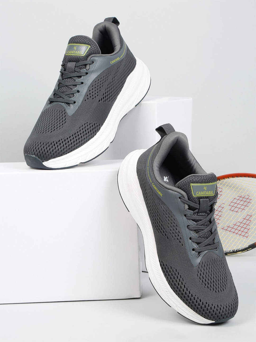 

Cantabil Men Lace-Ups Running Shoes, Grey