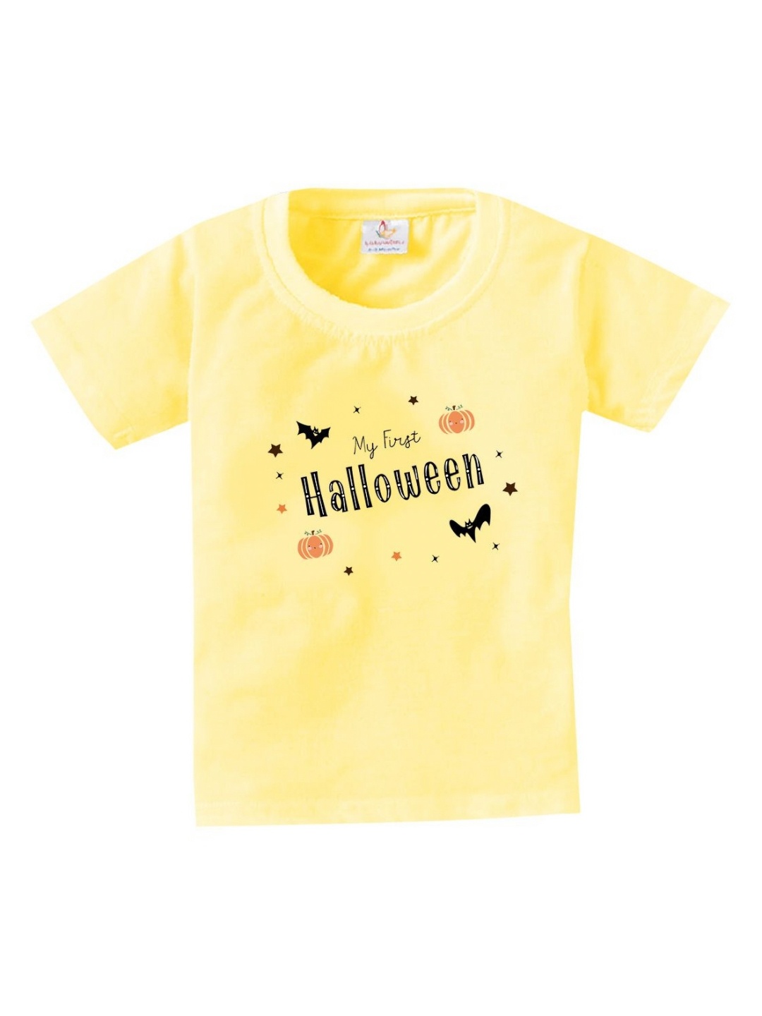 

Babywish Unisex Kids Typography Printed Round Neck Cotton T-shirt, Yellow