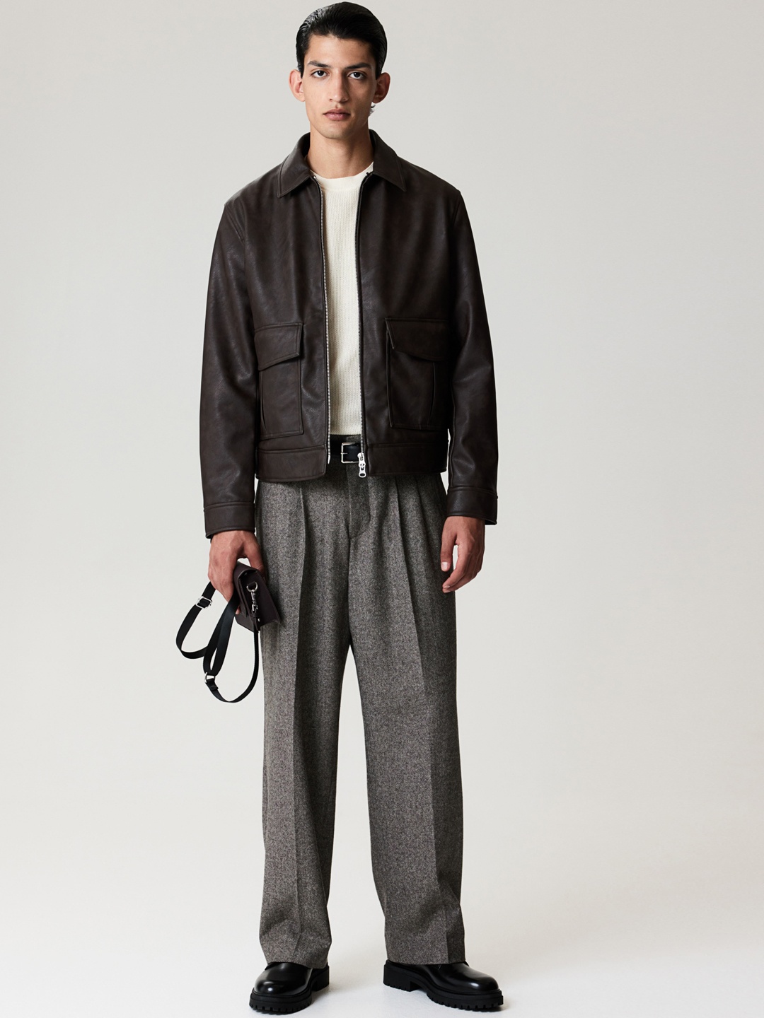

H&M Coated Jacket, Brown