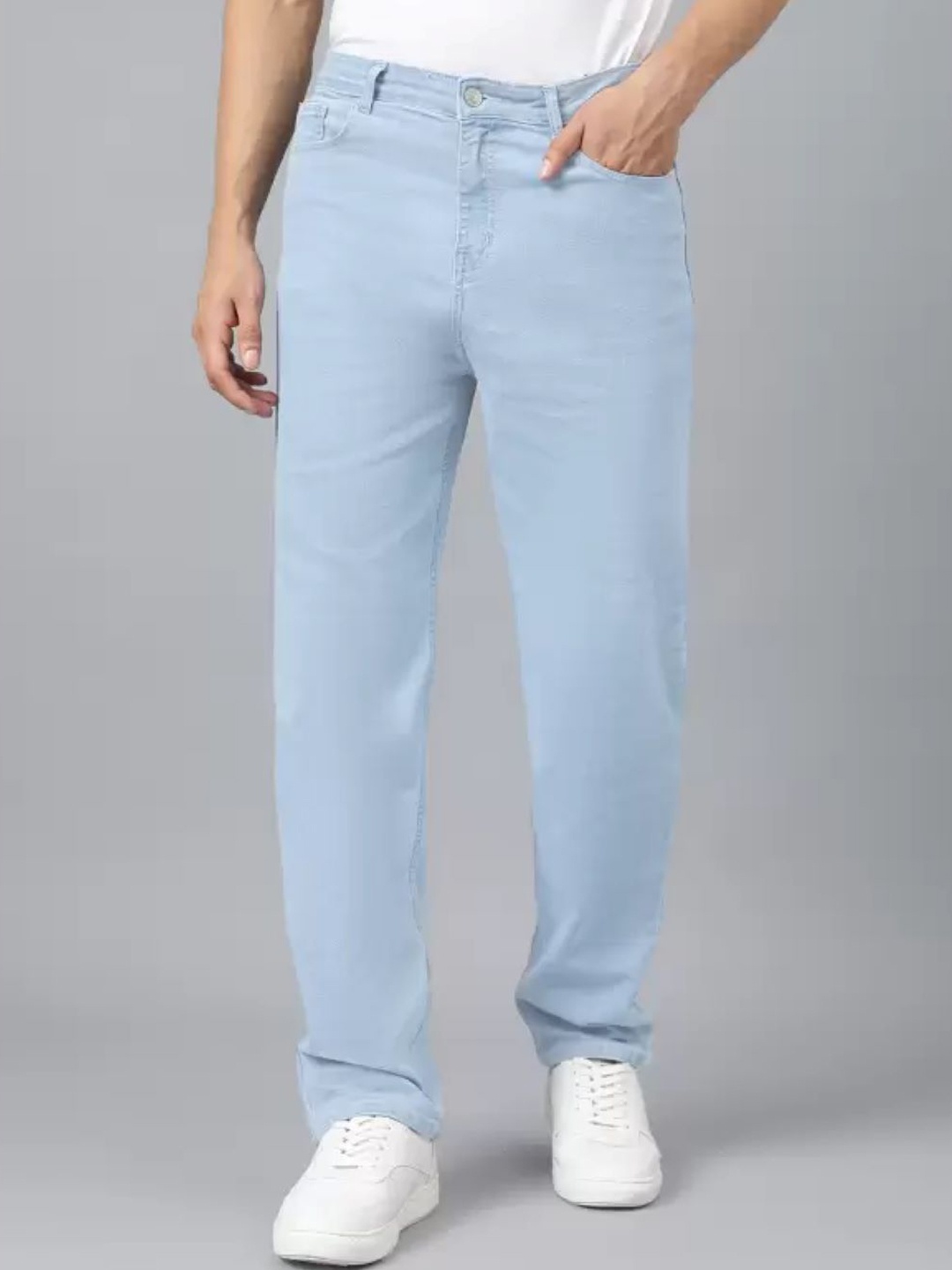 

LINARIA Men Classic Highly Distressed Mid-Rise Mom Fit Jeans, Blue