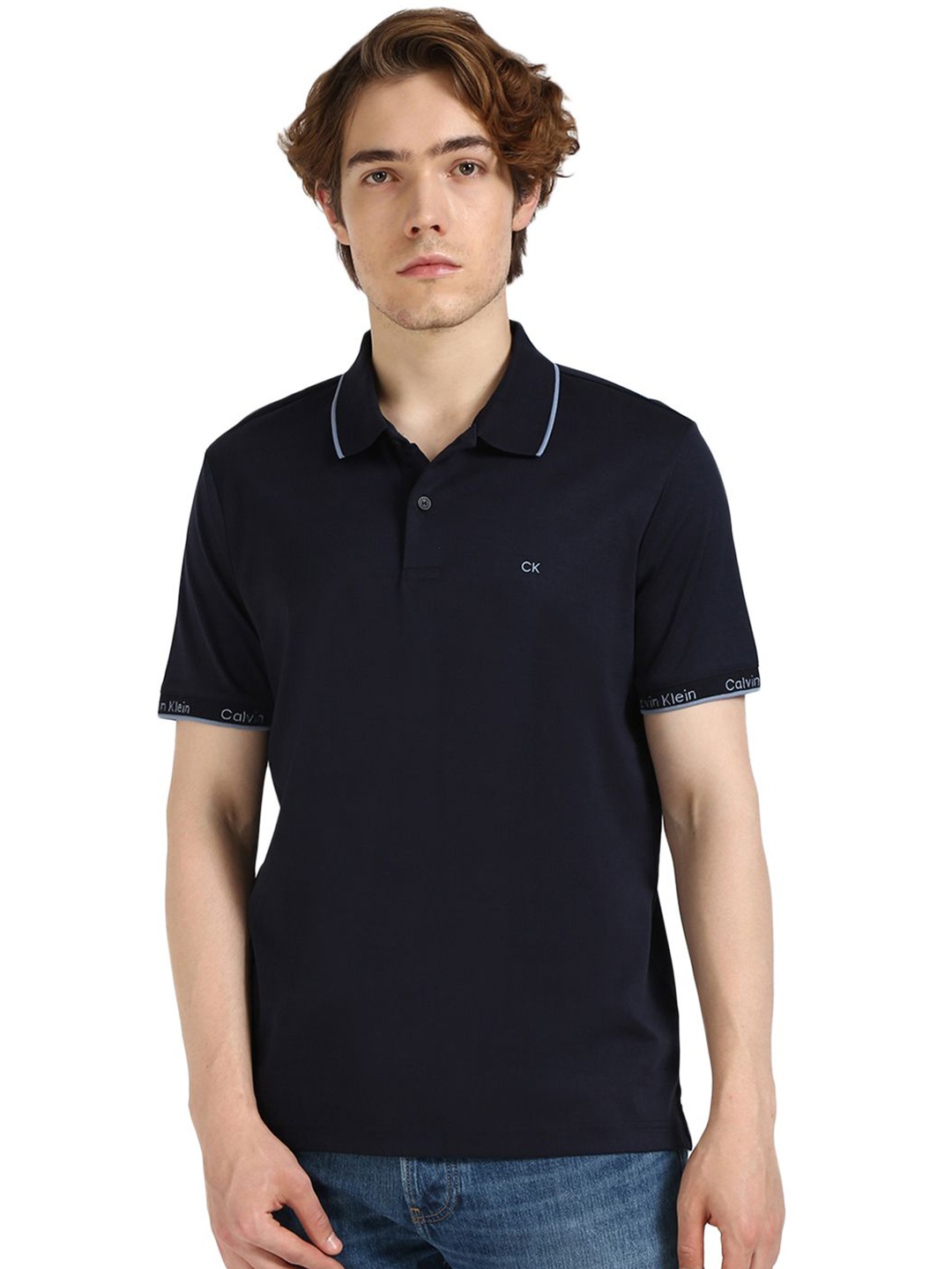 

Calvin Klein Jeans Men Opaque Casual Shirt, Navy blue