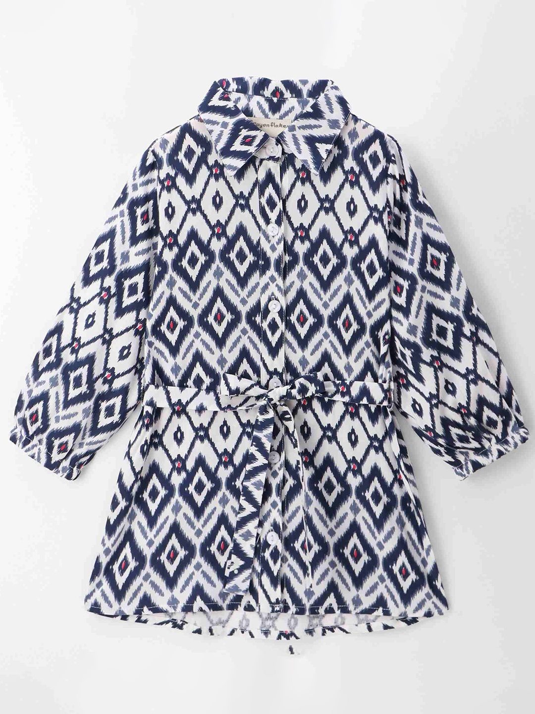 

CrayonFlakes Girls Fit & Flare Long Sleeves Dress, Off white