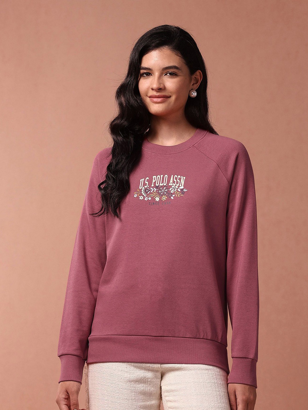 

U.S. Polo Assn. Women Women Printed Sweatshirt, Pink