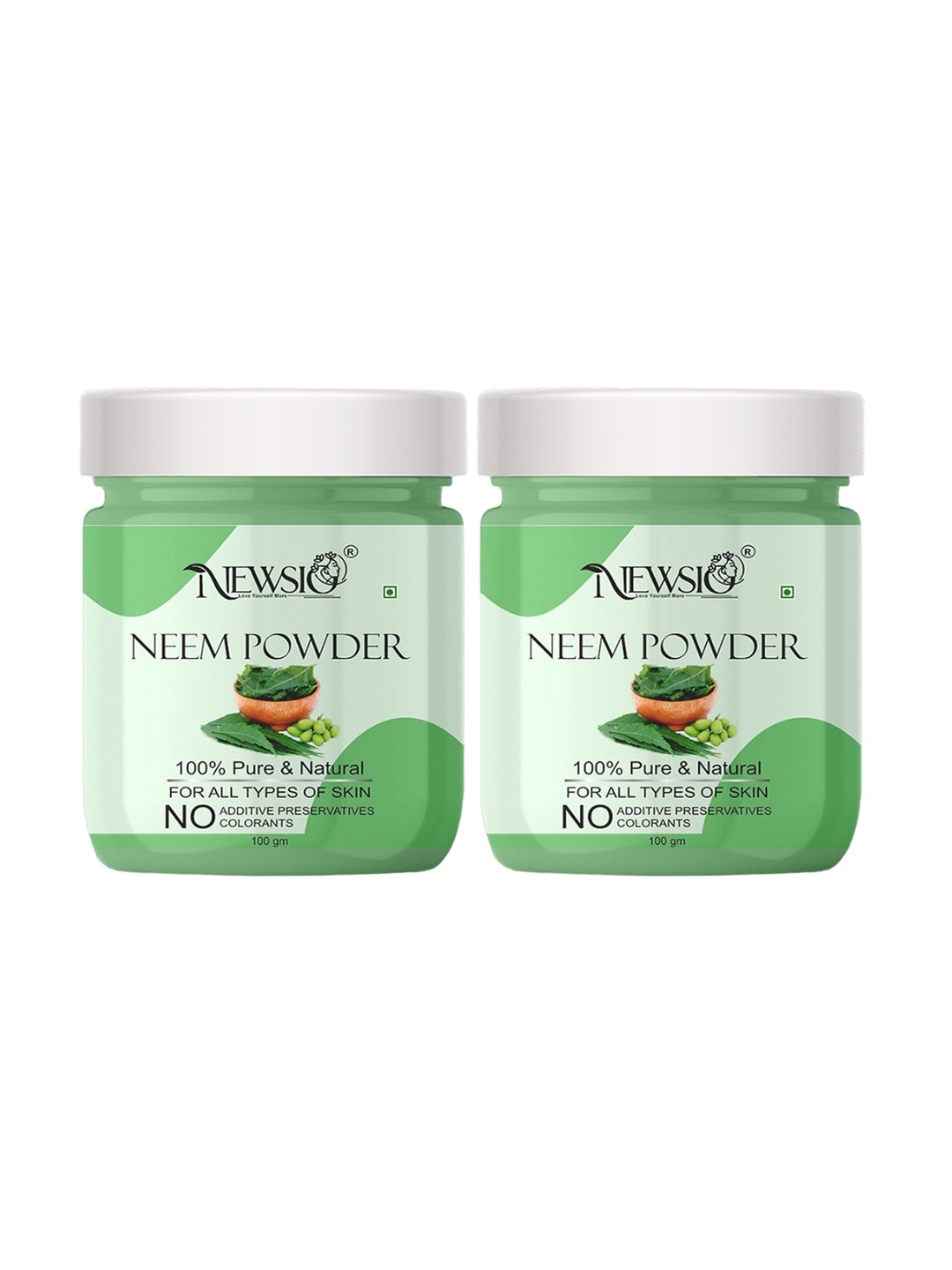 

Newsio Set Of 2 Pure & Natural Neem Leaves Powder For Skin & Hair - 100g Each, Green