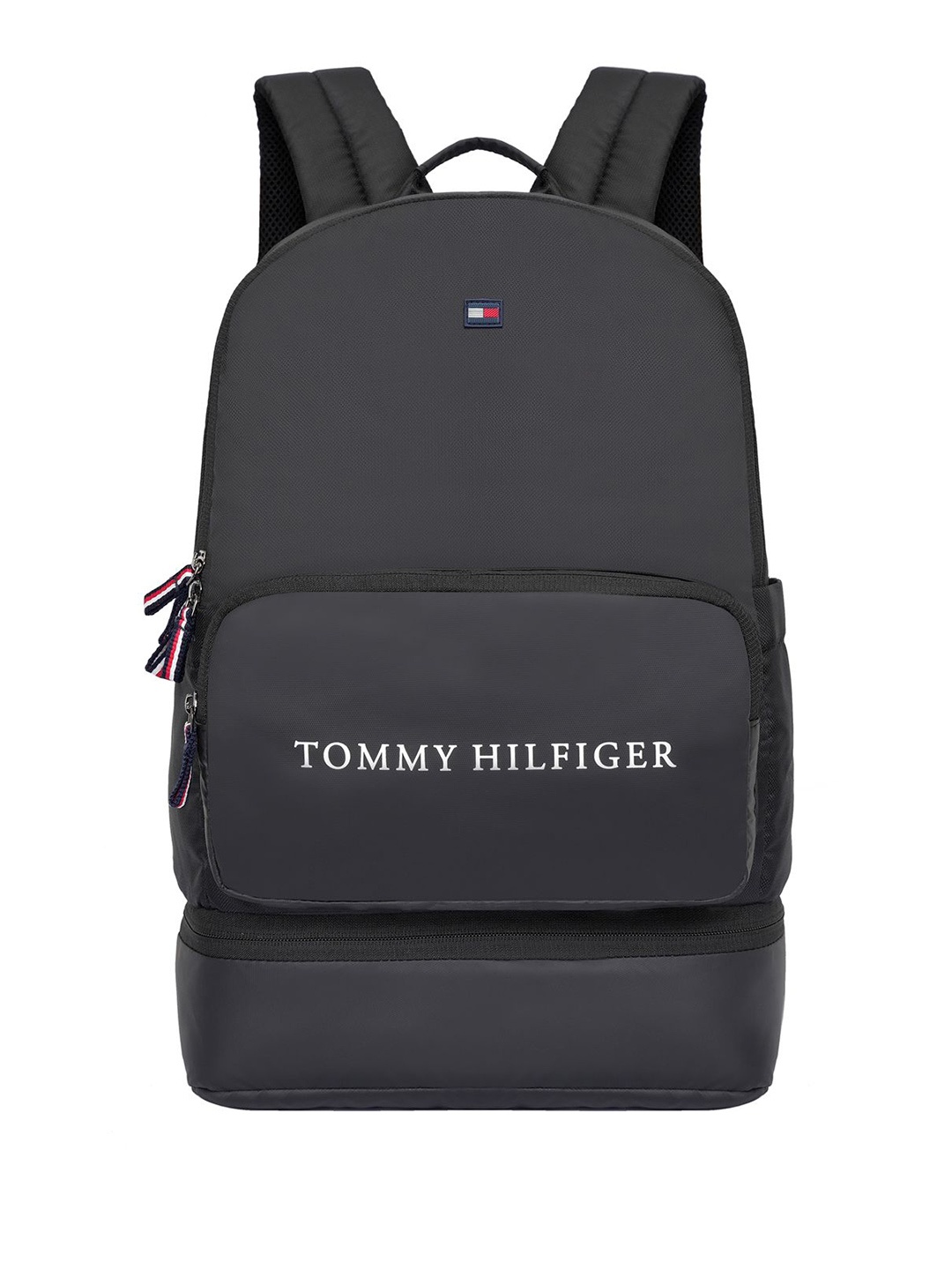 

Tommy Hilfiger Unisex Brand Logo Backpack With Compression Straps, Black