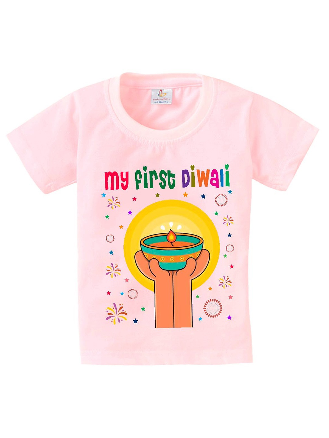 

Babywish Unisex Kids Graphic Printed Round Neck Cotton T-shirt, Pink