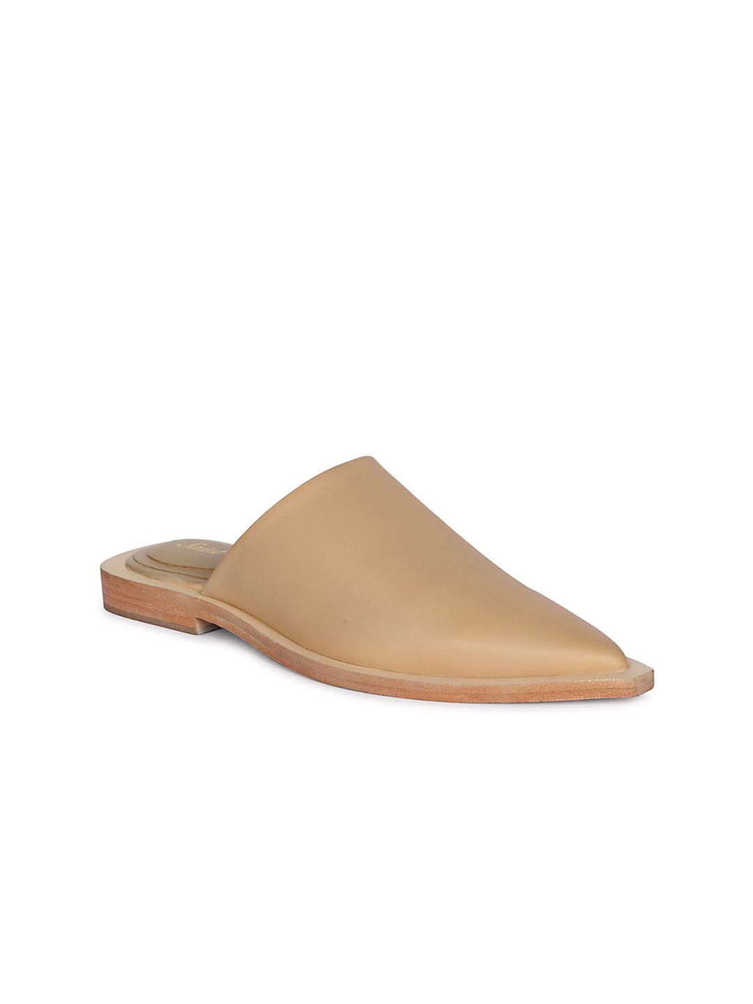 

Saint G Women Leather Pointed Toe Mules, Beige