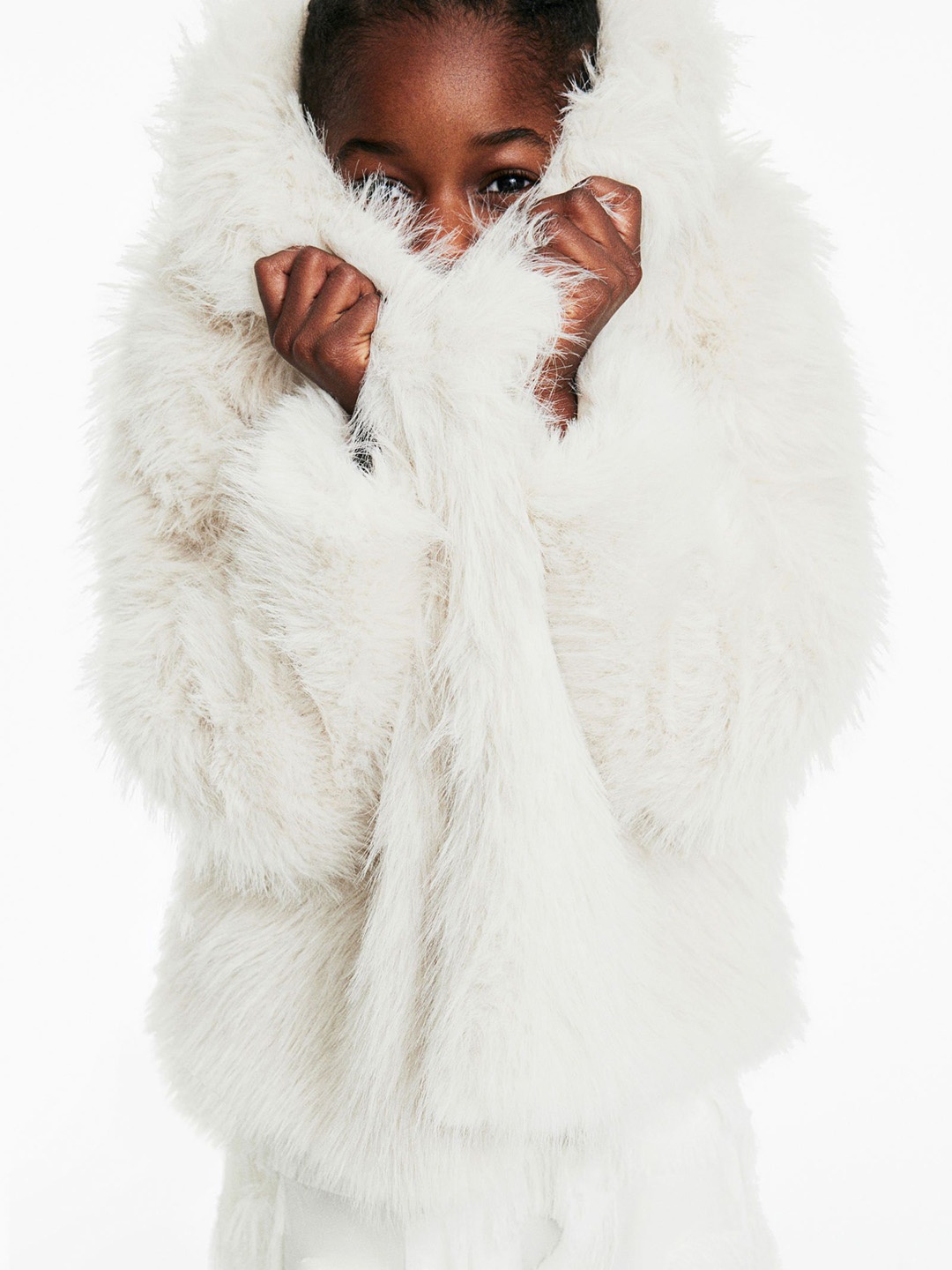 

H&M Girls Shaggy Jackets, Beige