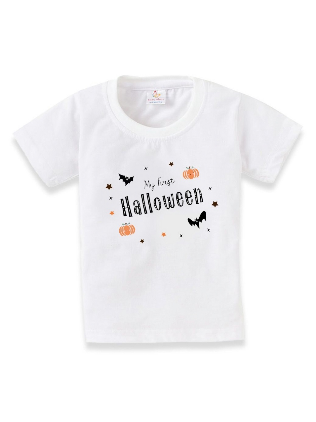

Babywish Unisex Kids Typography Printed Round Neck Cotton T-shirt, White