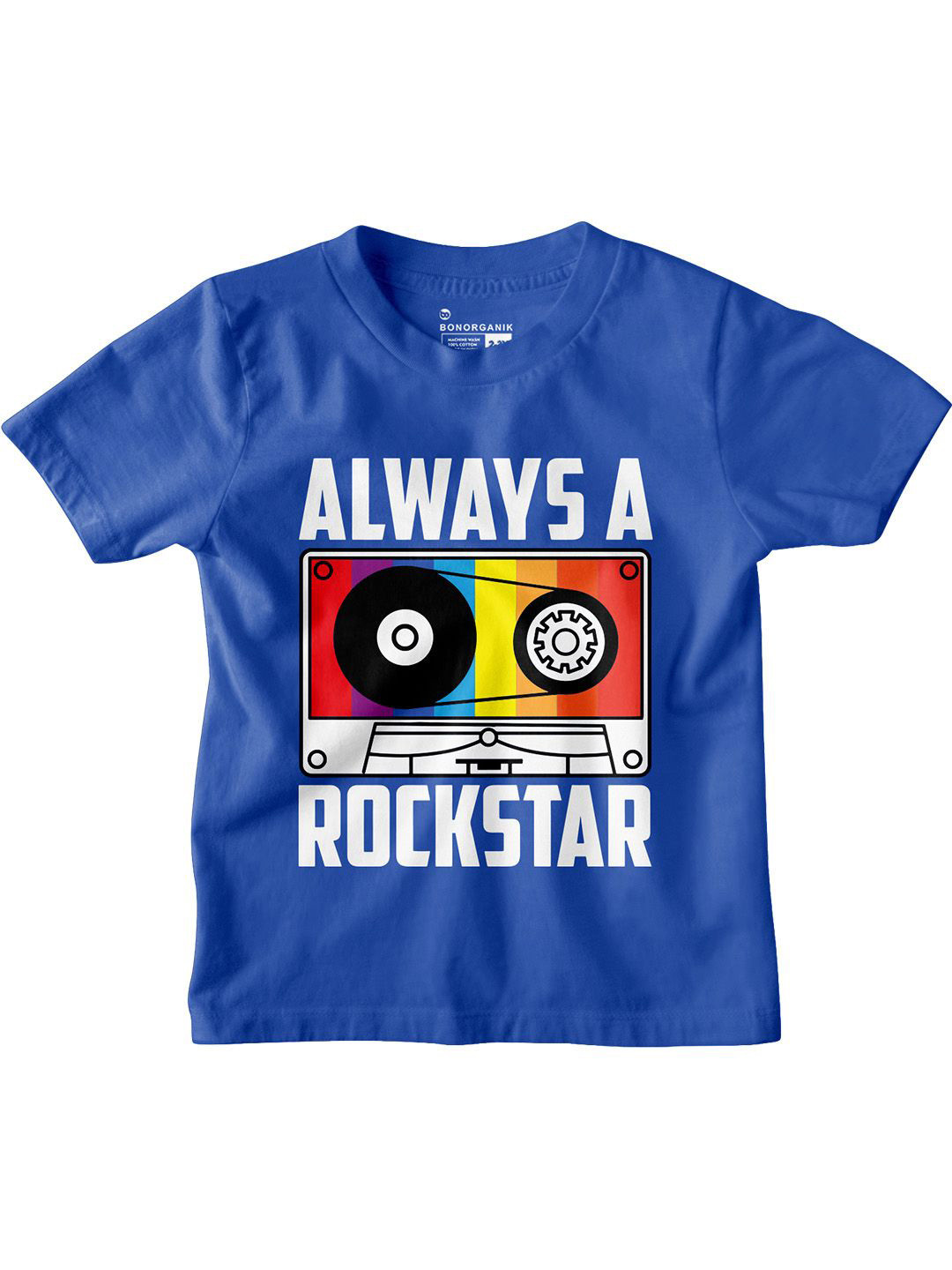 

BonOrganik Boys Graphic Printed Round Neck Cotton T-shirt, Blue