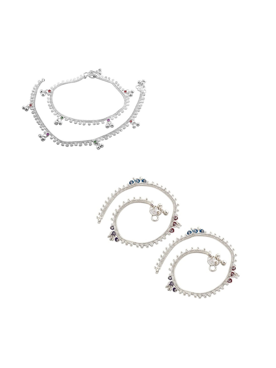

Lila Pack Of 4 Silver-Plated Anklet