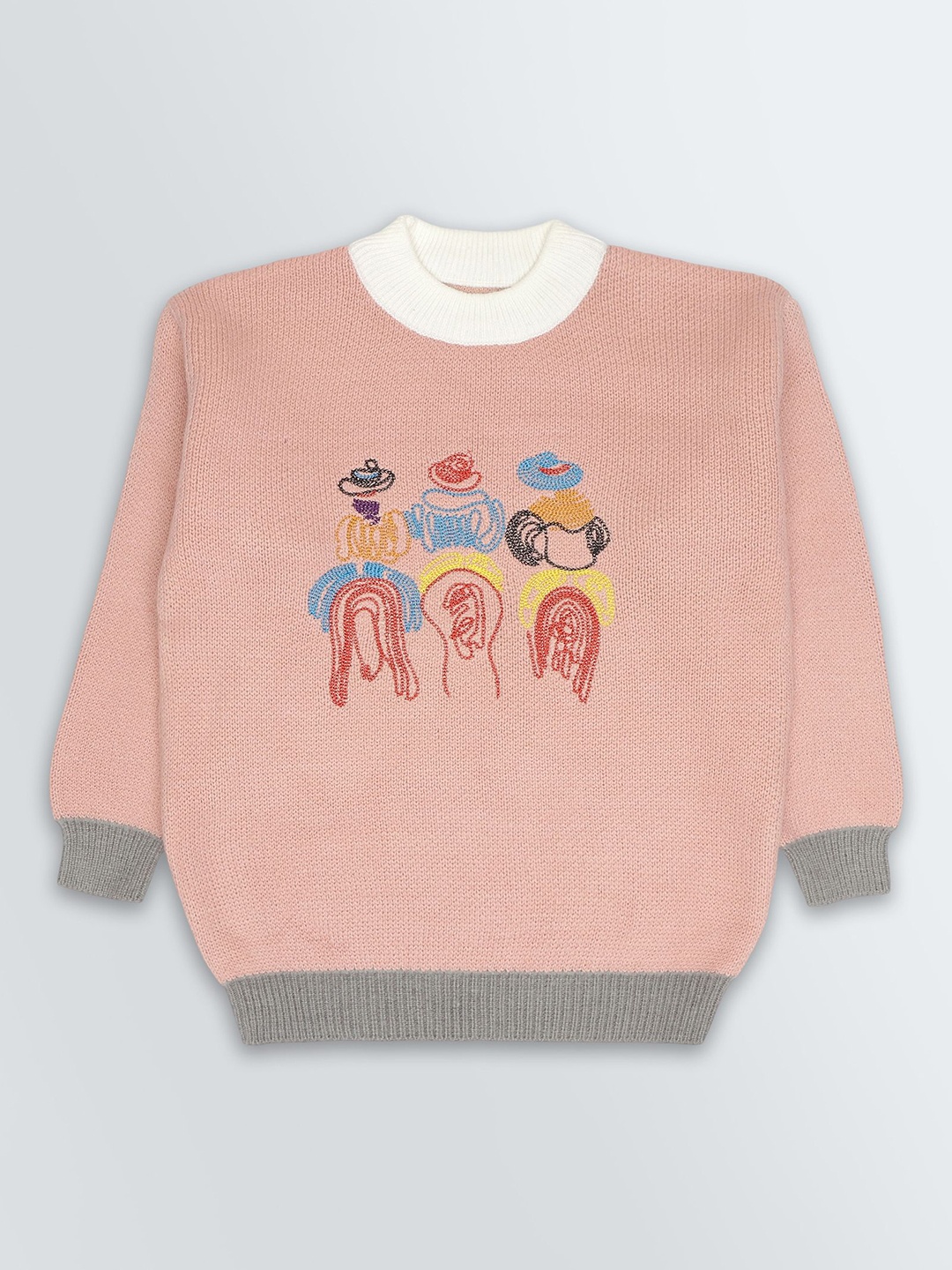 

KNITCO Unisex Kids Embroidered Pullover, Pink
