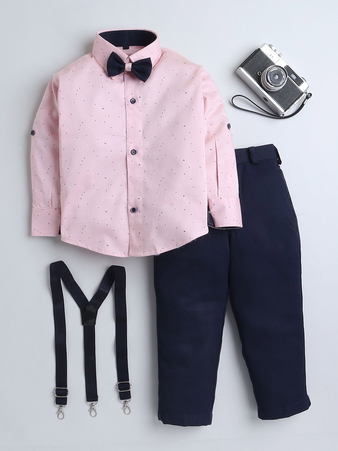 

Lil homies Boys Printed Shirt with Trousers, Pink