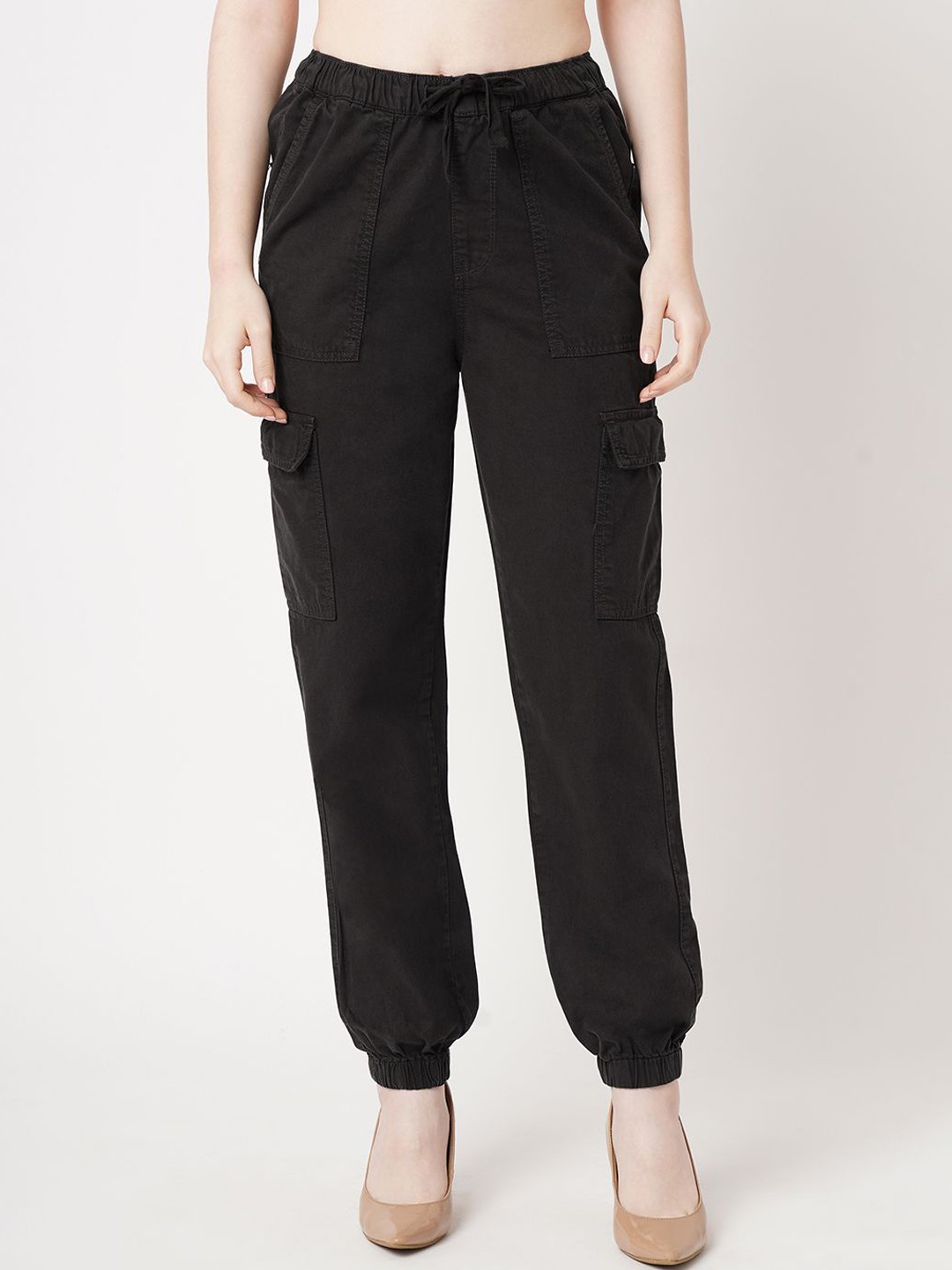 

Kraus Jeans Women Loose Fit High-Rise Joggers Trousers, Charcoal