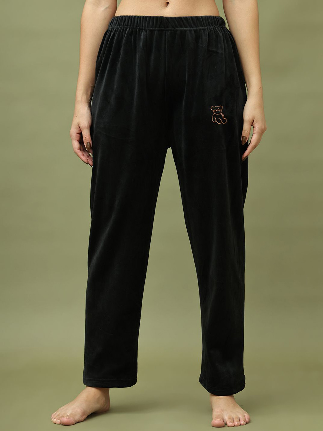 

TAG 7 Women Mid Rise Winter Lounge Pants, Black