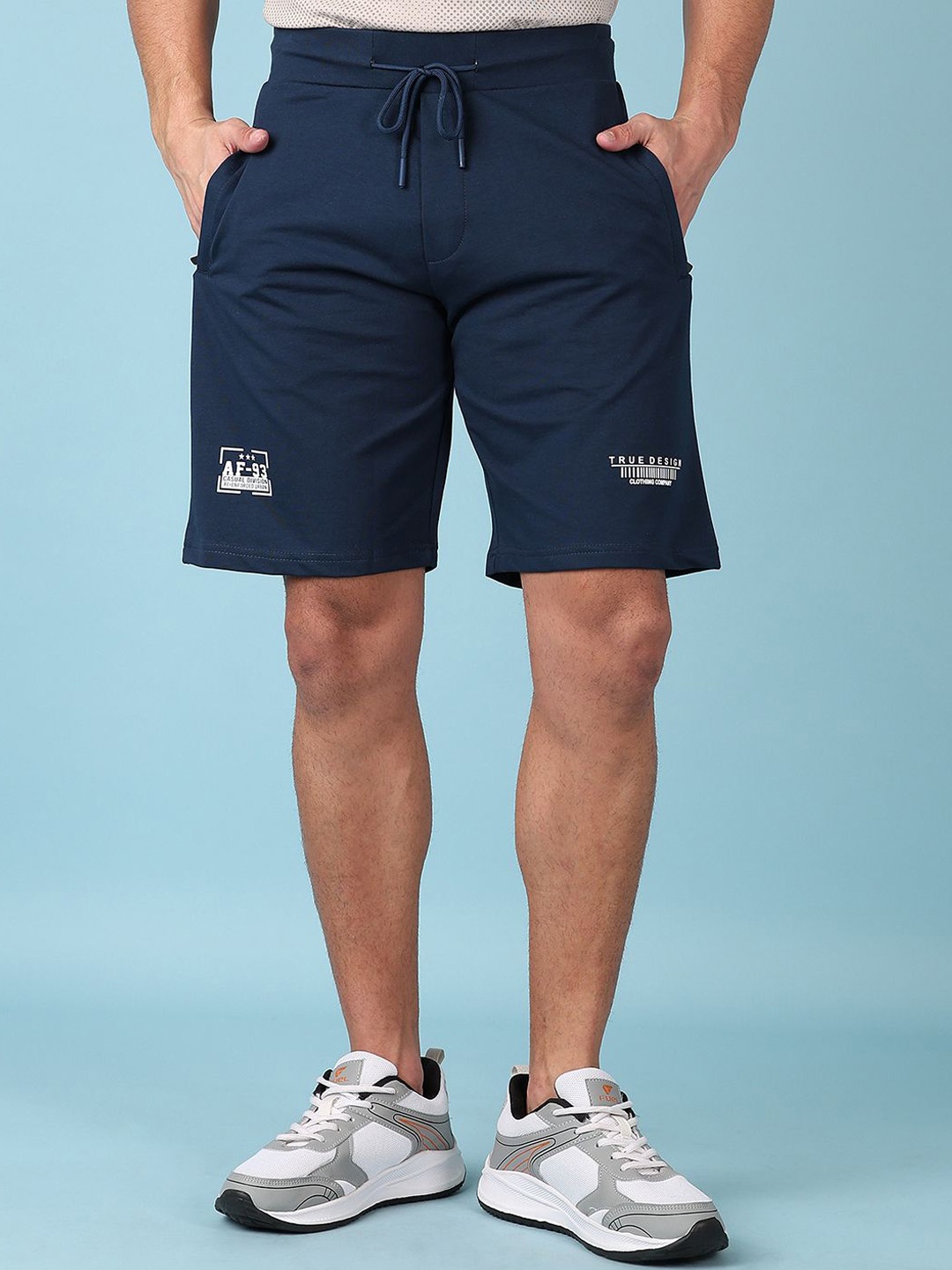 

V-Mart Men Solid Terry Shorts, Blue