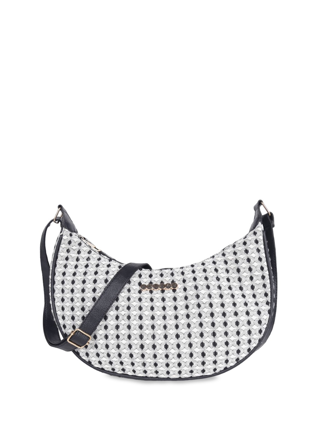 

ASTRID Women Textured Half Moon Sling Bag, White