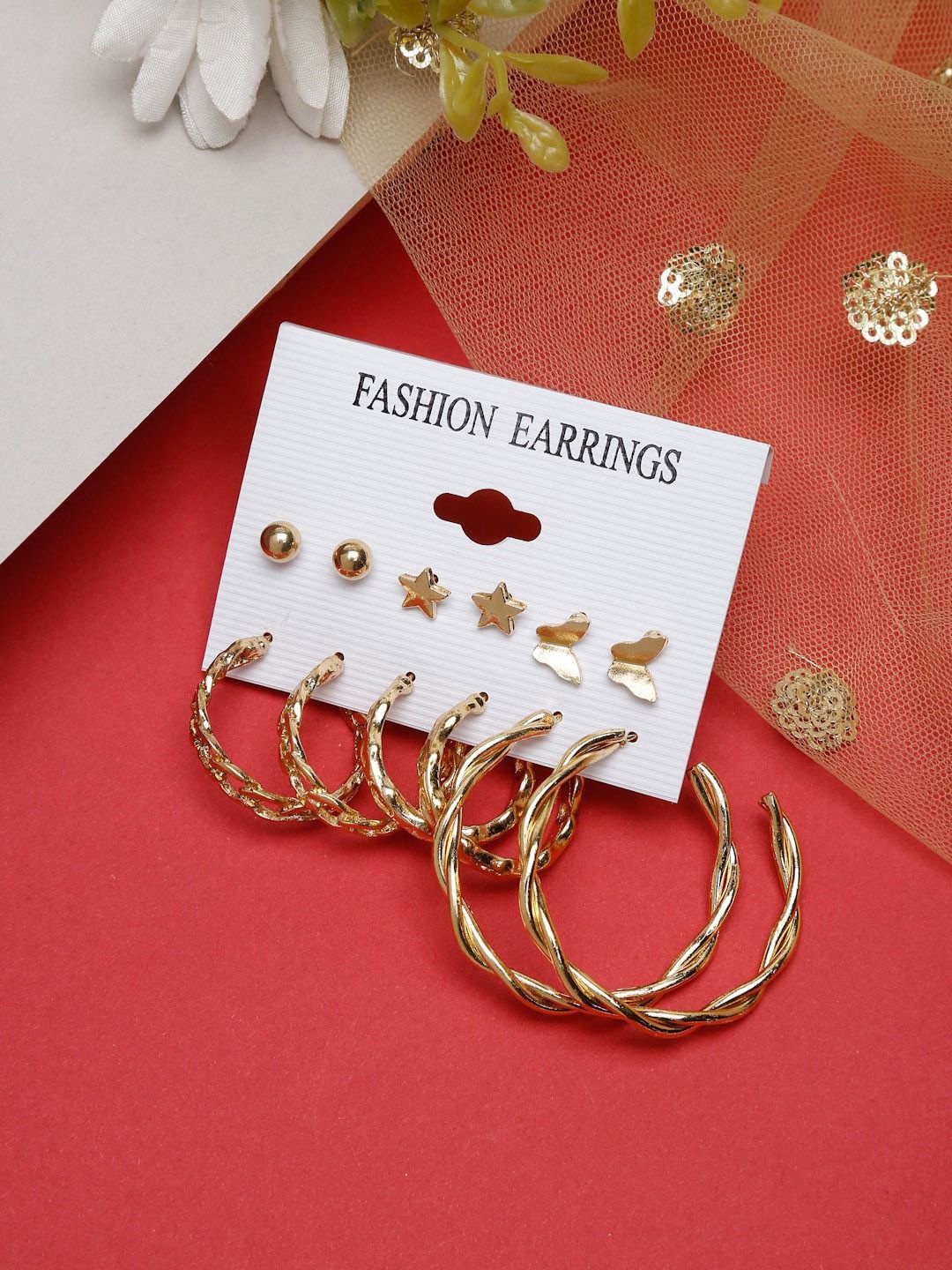 

YouBella Contemporary Studs Earrings, Gold