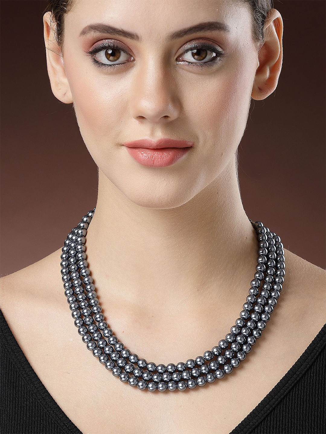 

KARATCART Silver-Plated Beaded Necklace