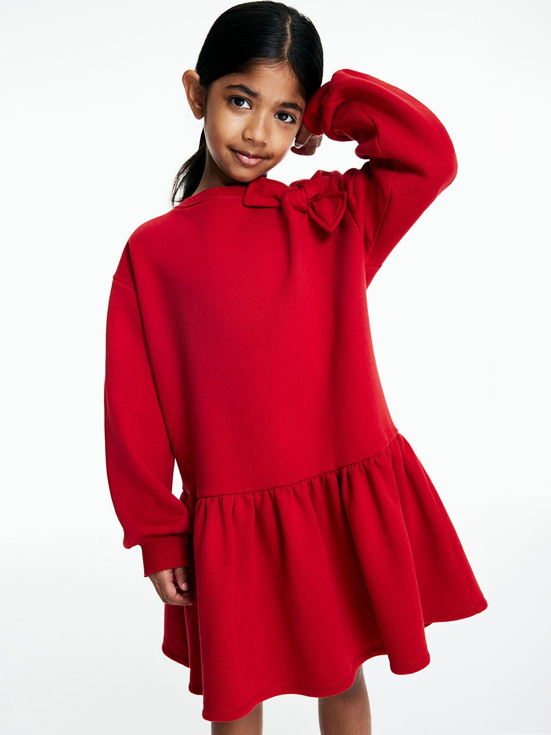 

H&M Girls Sweatshirt Dress, Red