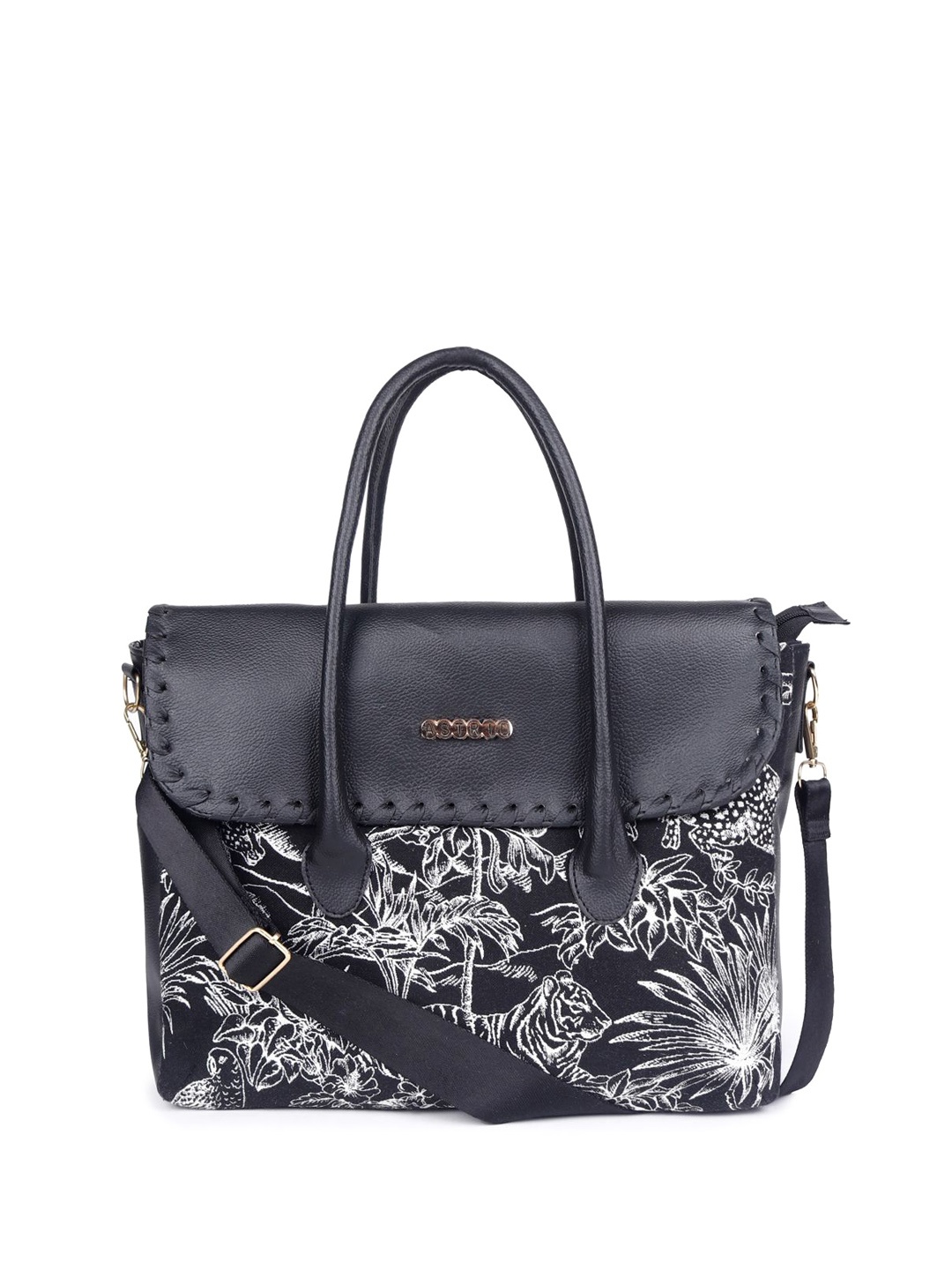 

ASTRID Women Floral Printed Shopper Shoulder Bag, Navy blue