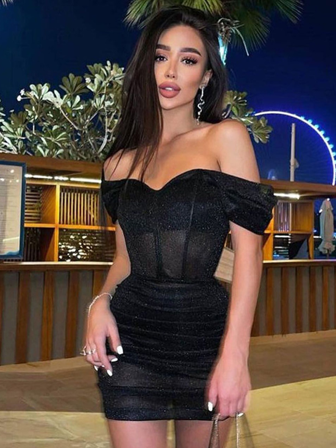 

StyleCast Women Off-Shoulder Bodycon Dress, Black