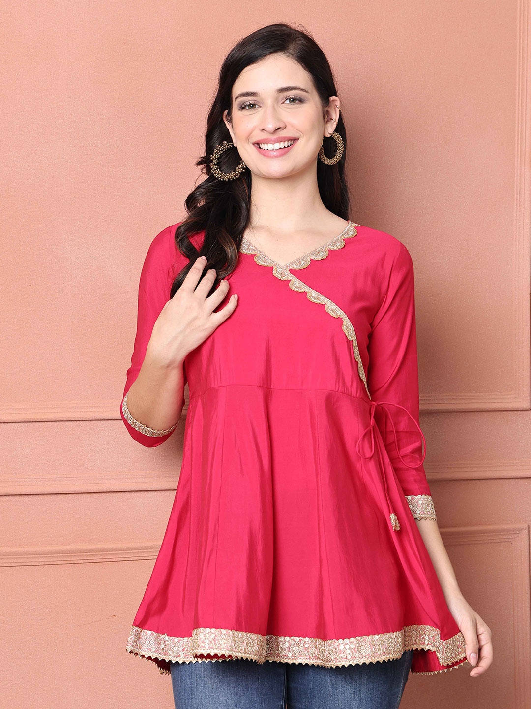 

Rajnandini Women Solid Tunic, Pink